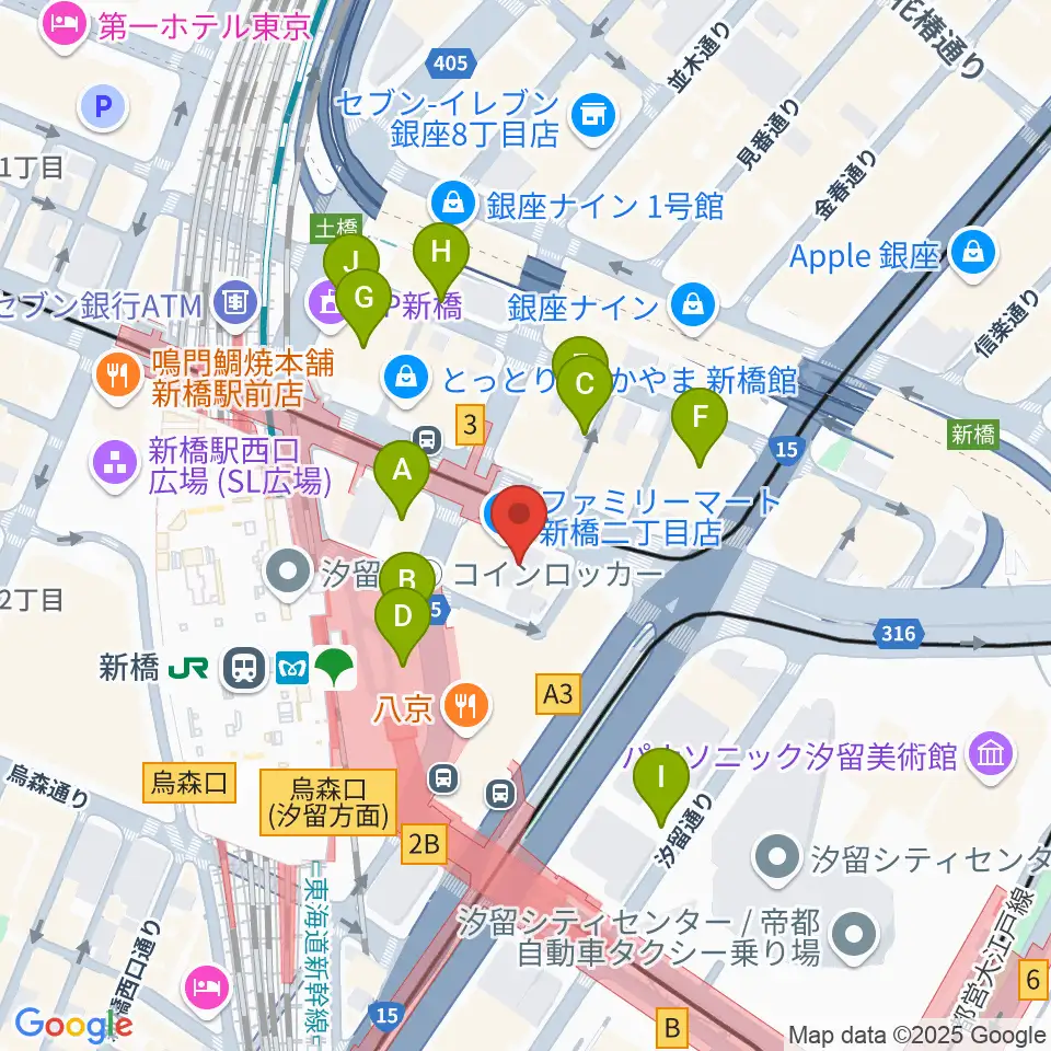ミュージックアベニュー銀座アネックス周辺の駐車場・コインパーキング一覧地図