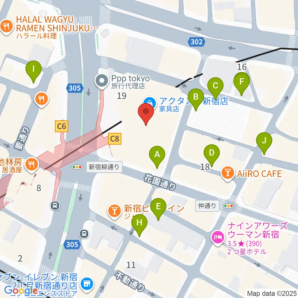 ミュージックアベニュー新宿クラッセ周辺の駐車場・コインパーキング一覧地図