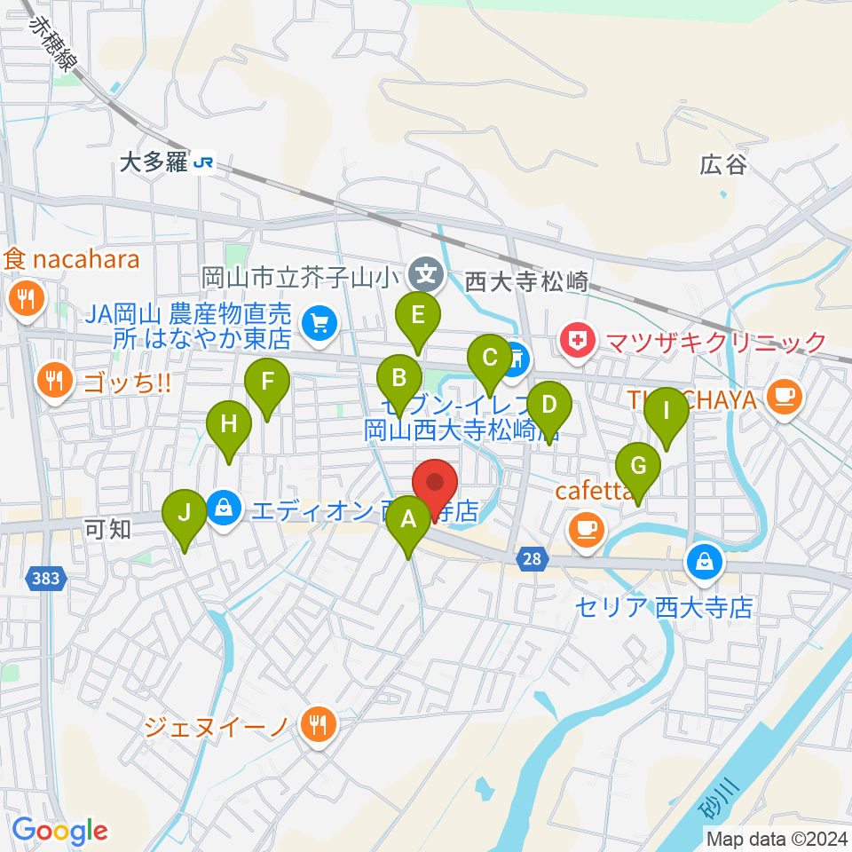 株式会社こだま楽器周辺の駐車場・コインパーキング一覧地図