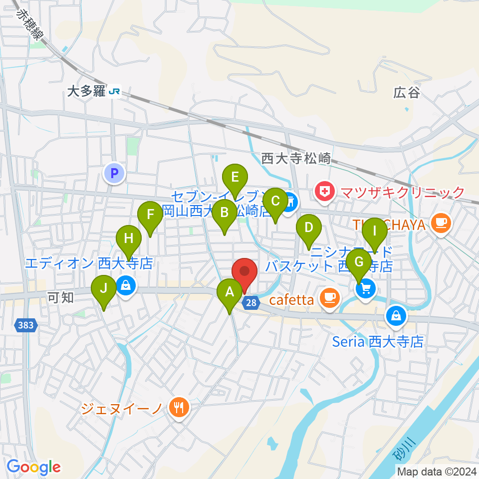 株式会社こだま楽器周辺の駐車場・コインパーキング一覧地図