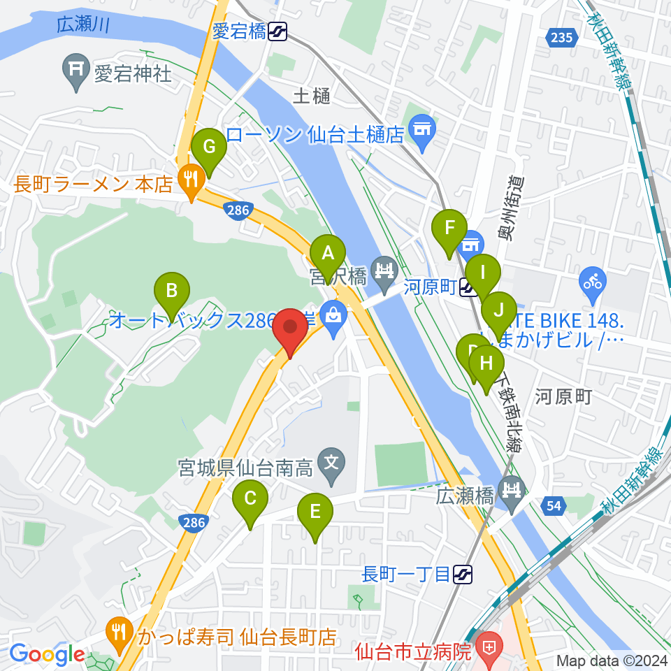 STUDIO B/2 286店周辺の駐車場・コインパーキング一覧地図