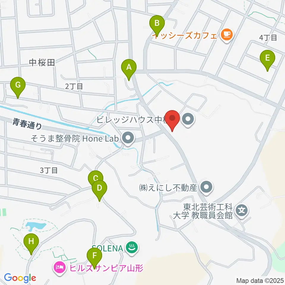 山形サンセットスタジオ周辺の駐車場・コインパーキング一覧地図