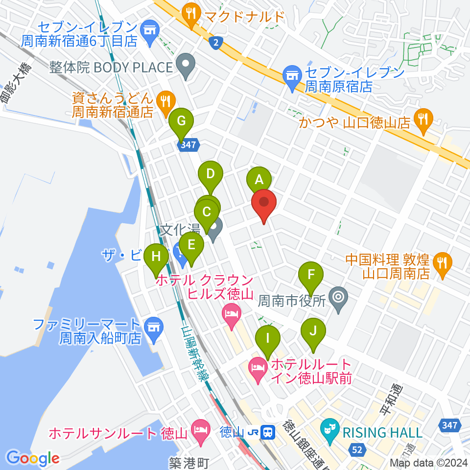 ポップス川上周南ピアノ館周辺の駐車場・コインパーキング一覧地図