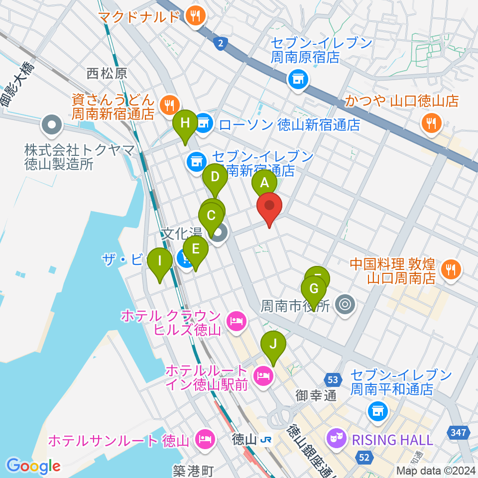 ポップス川上周南ピアノ館周辺の駐車場・コインパーキング一覧地図