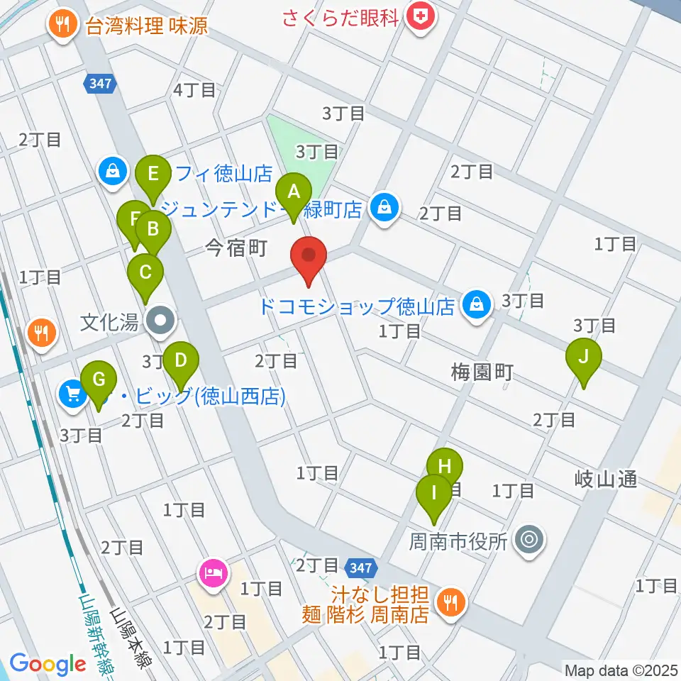 ポップス川上周南ピアノ館周辺の駐車場・コインパーキング一覧地図