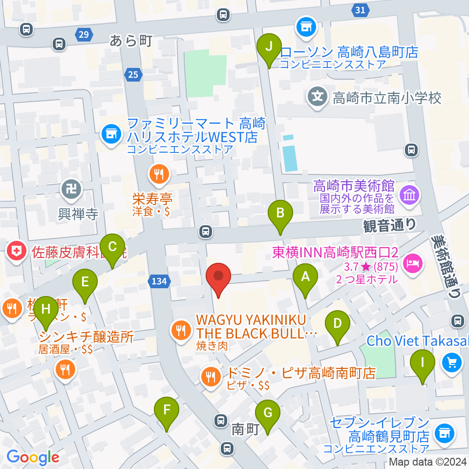 ダストボウル高崎スタジオ周辺の駐車場・コインパーキング一覧地図