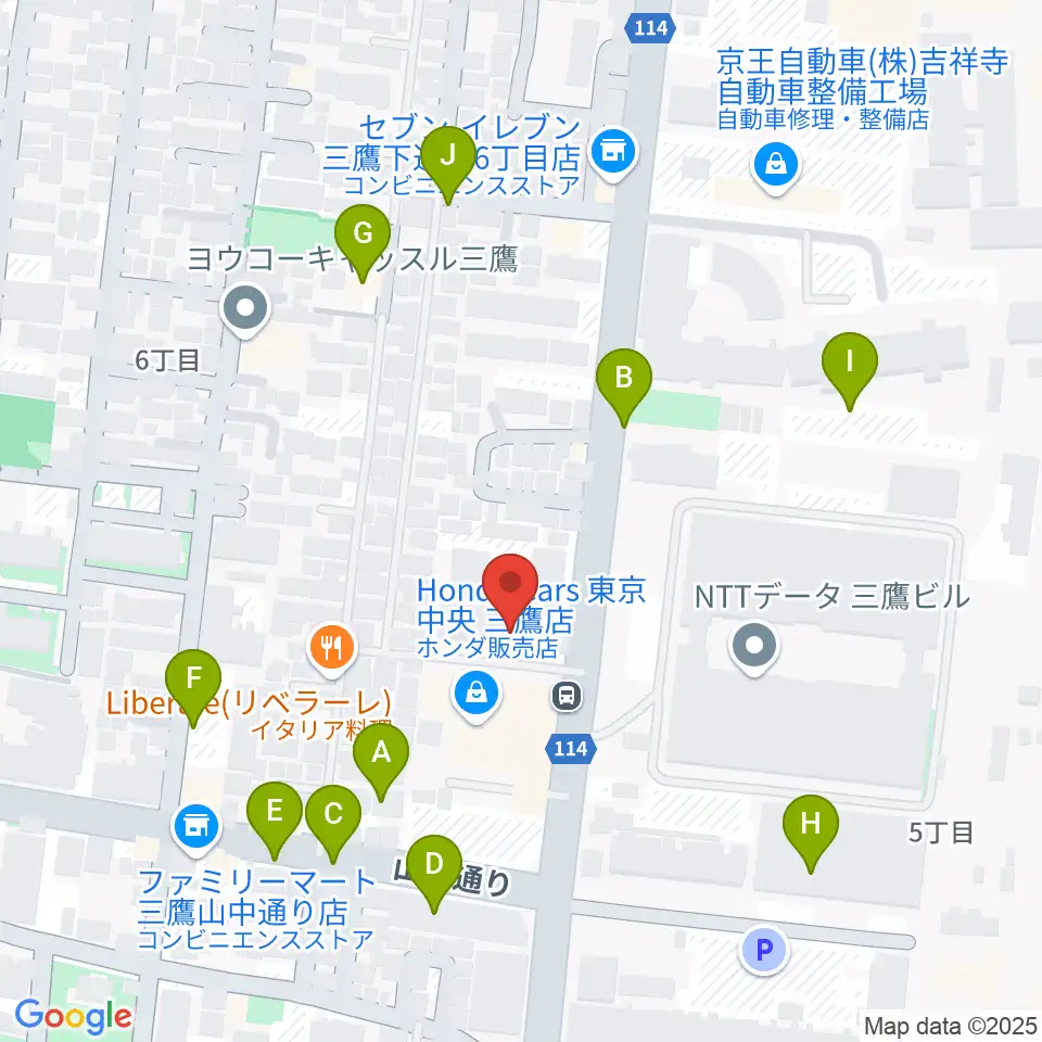 ギタースタジオhacchi周辺の駐車場・コインパーキング一覧地図