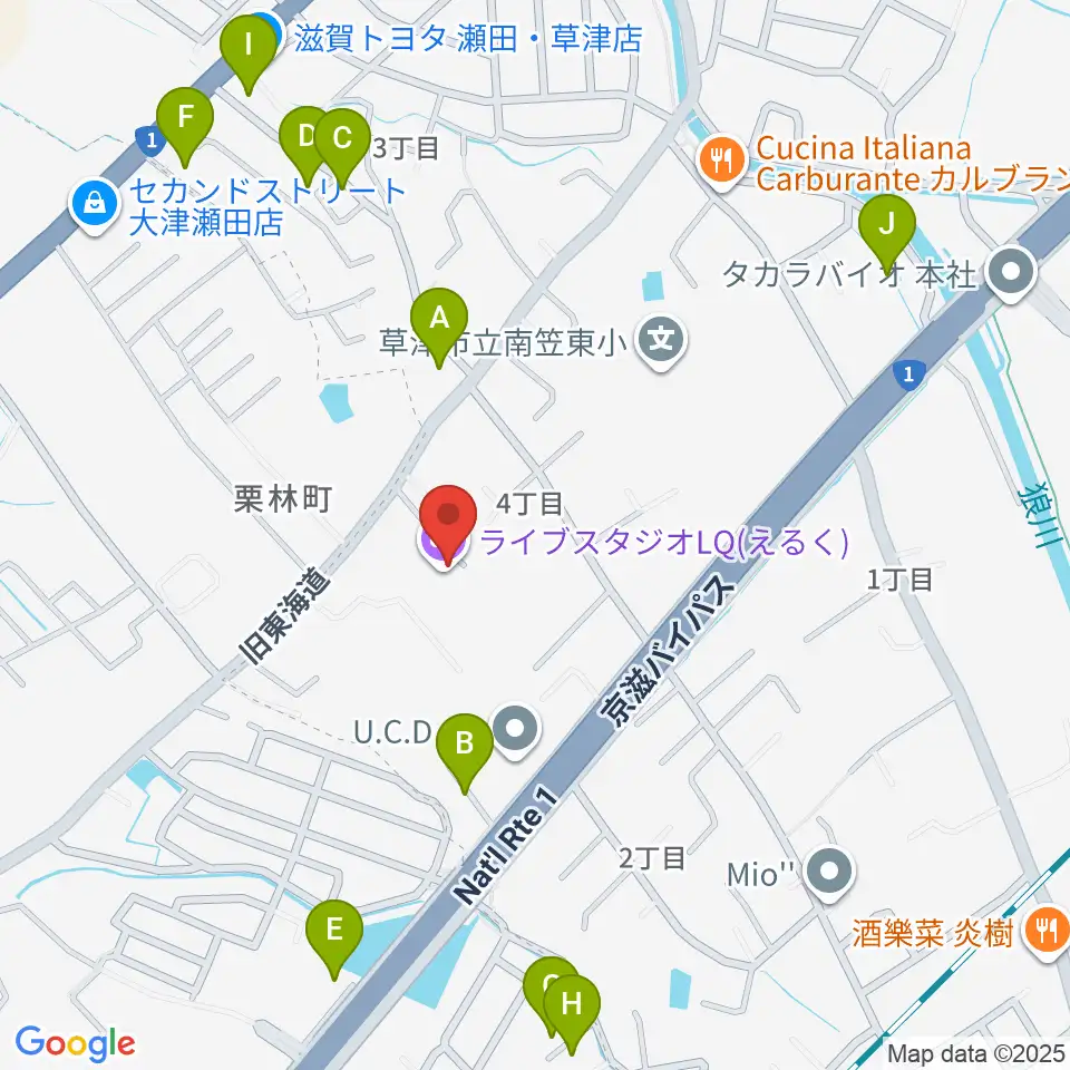 ライブスタジオL.Q.周辺の駐車場・コインパーキング一覧地図