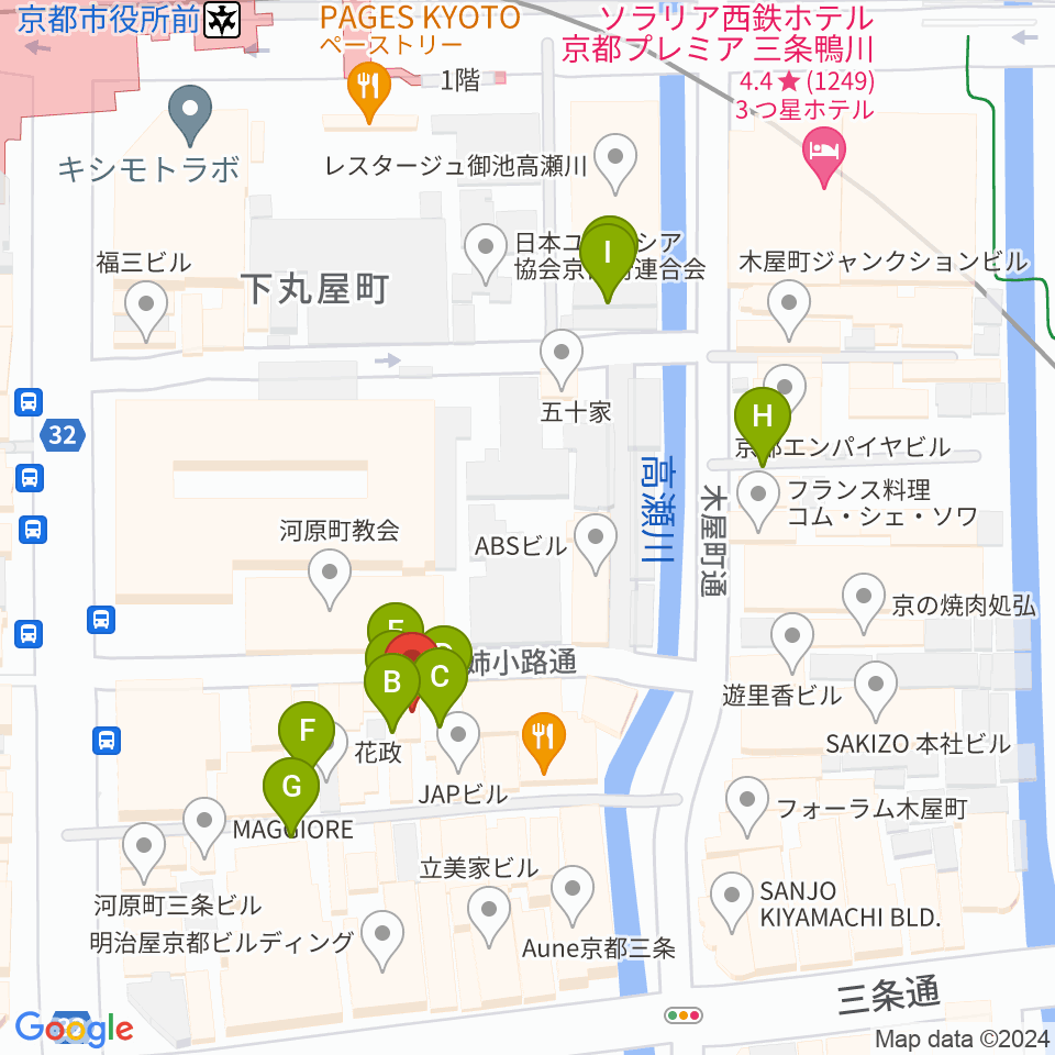 スタジオラグ河原町店周辺の駐車場・コインパーキング一覧地図