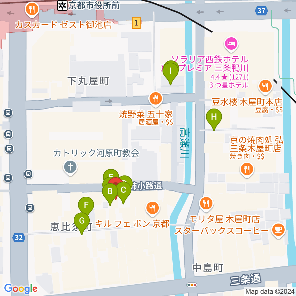 スタジオラグ河原町店周辺の駐車場・コインパーキング一覧地図