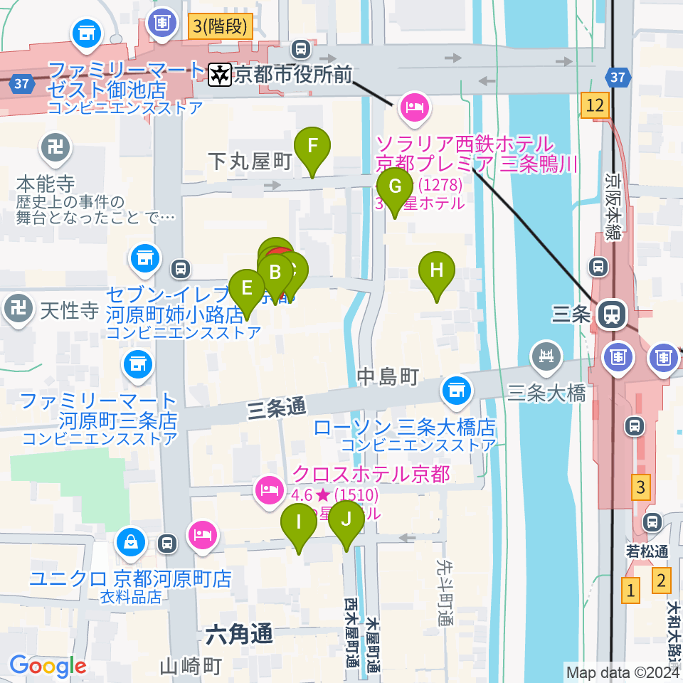 スタジオラグ河原町店周辺の駐車場・コインパーキング一覧地図