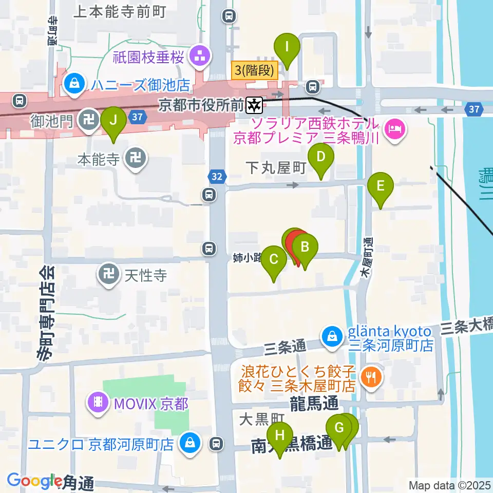 スタジオラグ河原町店周辺の駐車場・コインパーキング一覧地図