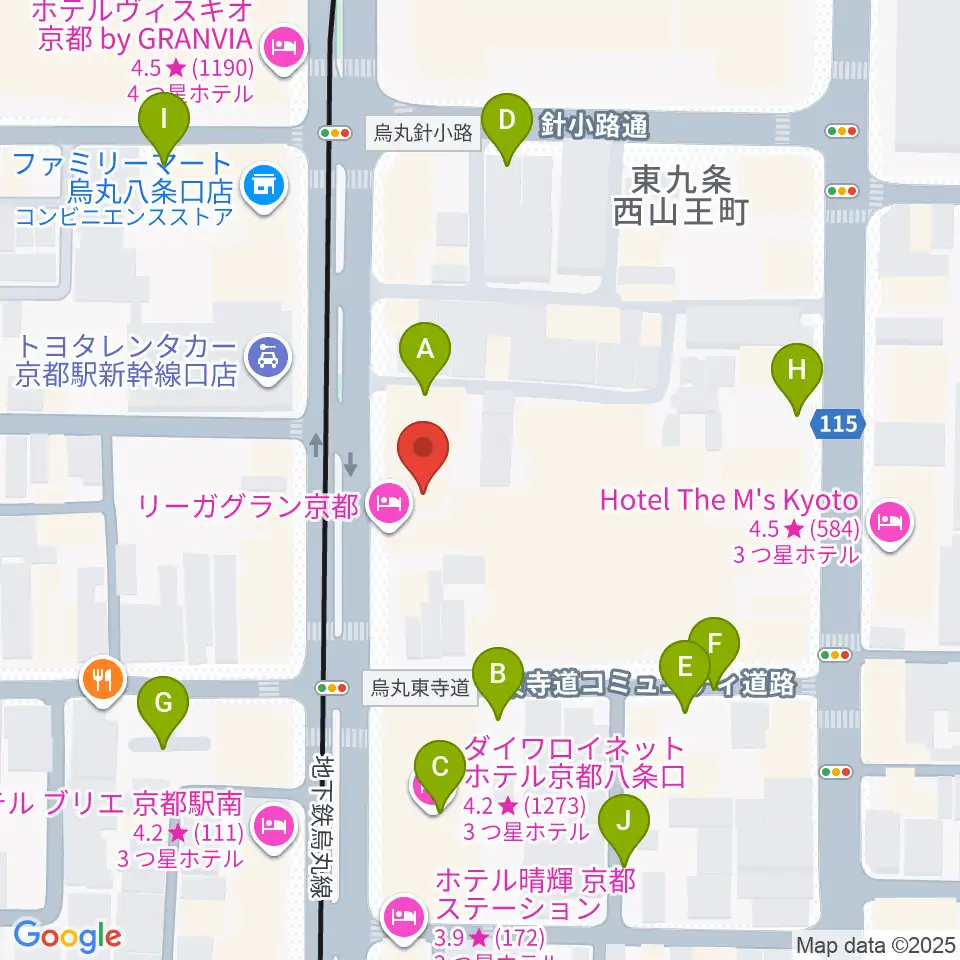 ノリキスタジオ周辺の駐車場・コインパーキング一覧地図