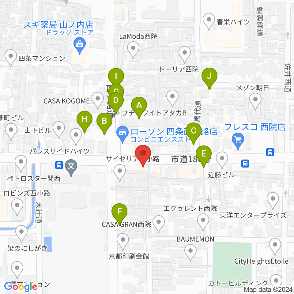 スタジオハナマウイOKUSHA周辺の駐車場・コインパーキング一覧地図