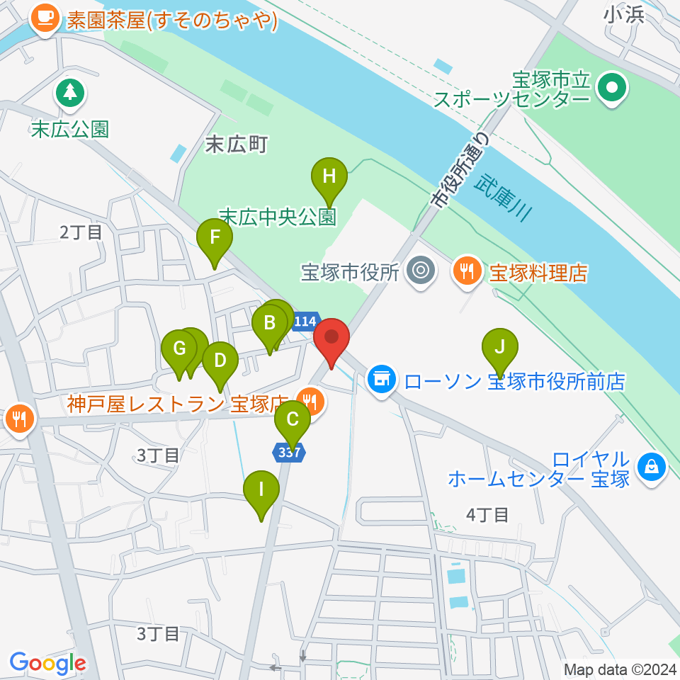 レインボースタジオ周辺の駐車場・コインパーキング一覧地図