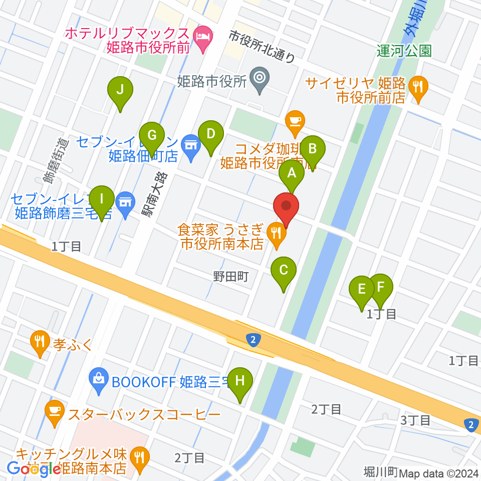 Beta Music 姫路南店周辺の駐車場・コインパーキング一覧地図