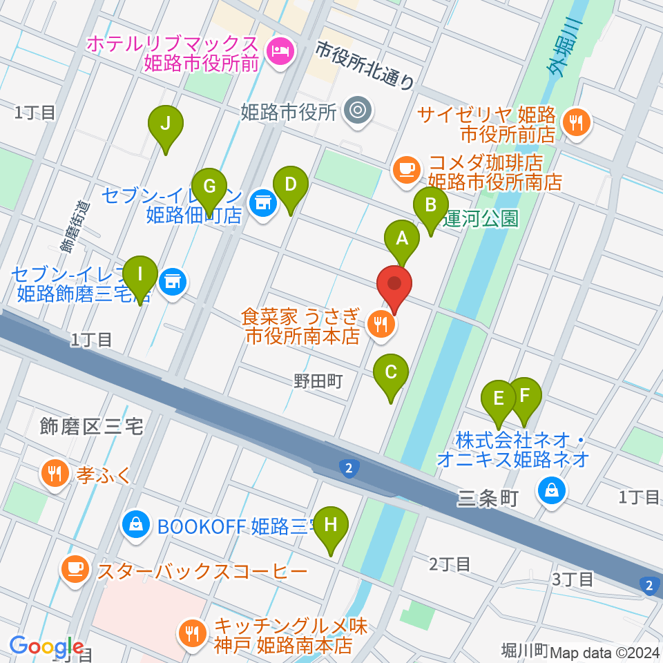 Beta Music 姫路南店周辺の駐車場・コインパーキング一覧地図