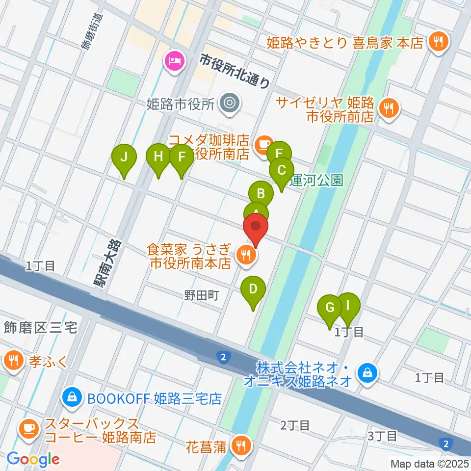 Beta Music 姫路南店周辺の駐車場・コインパーキング一覧地図