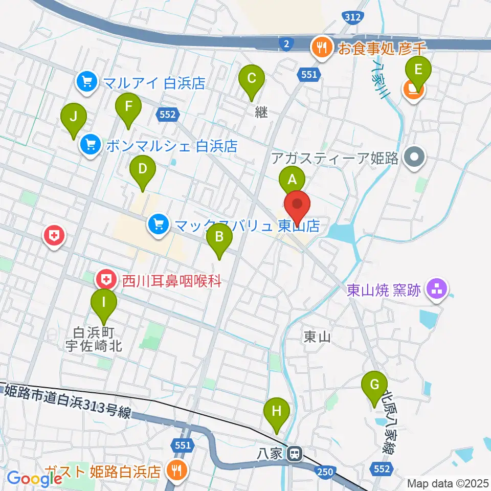 ベータミュージック姫路東店周辺の駐車場・コインパーキング一覧地図