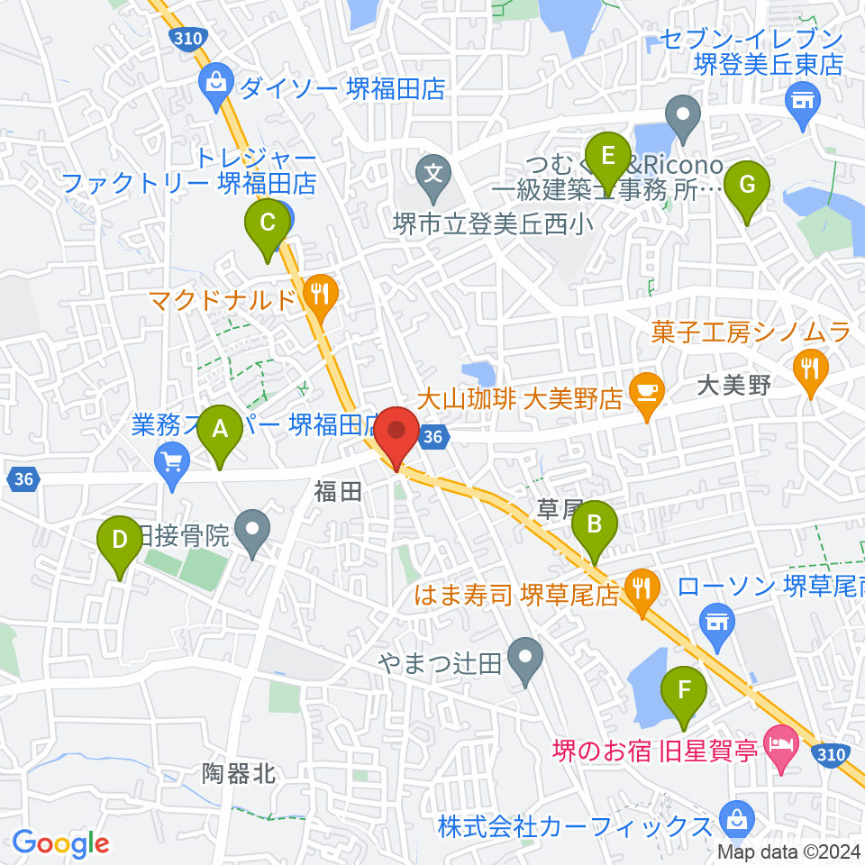 フクダスタジオ周辺の駐車場・コインパーキング一覧地図