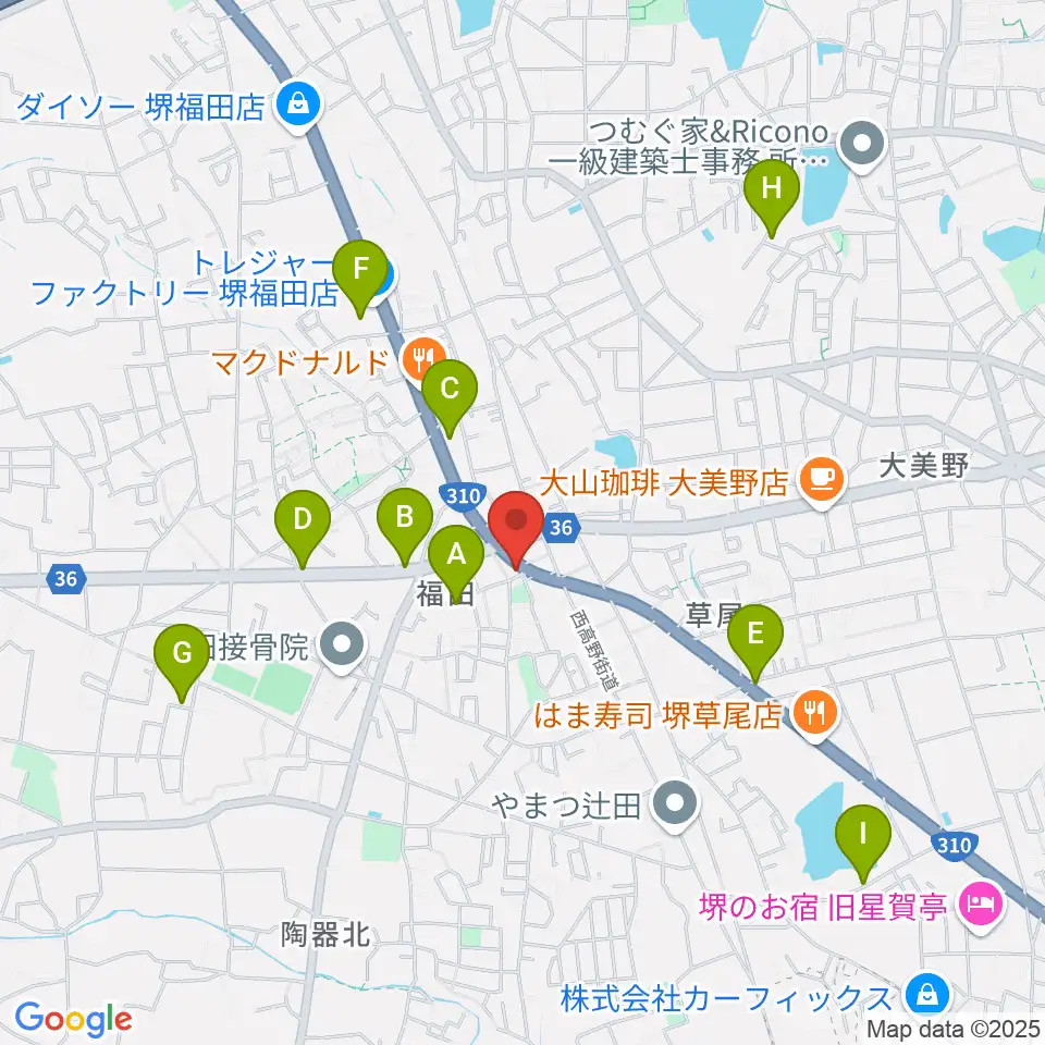 フクダスタジオ周辺の駐車場・コインパーキング一覧地図