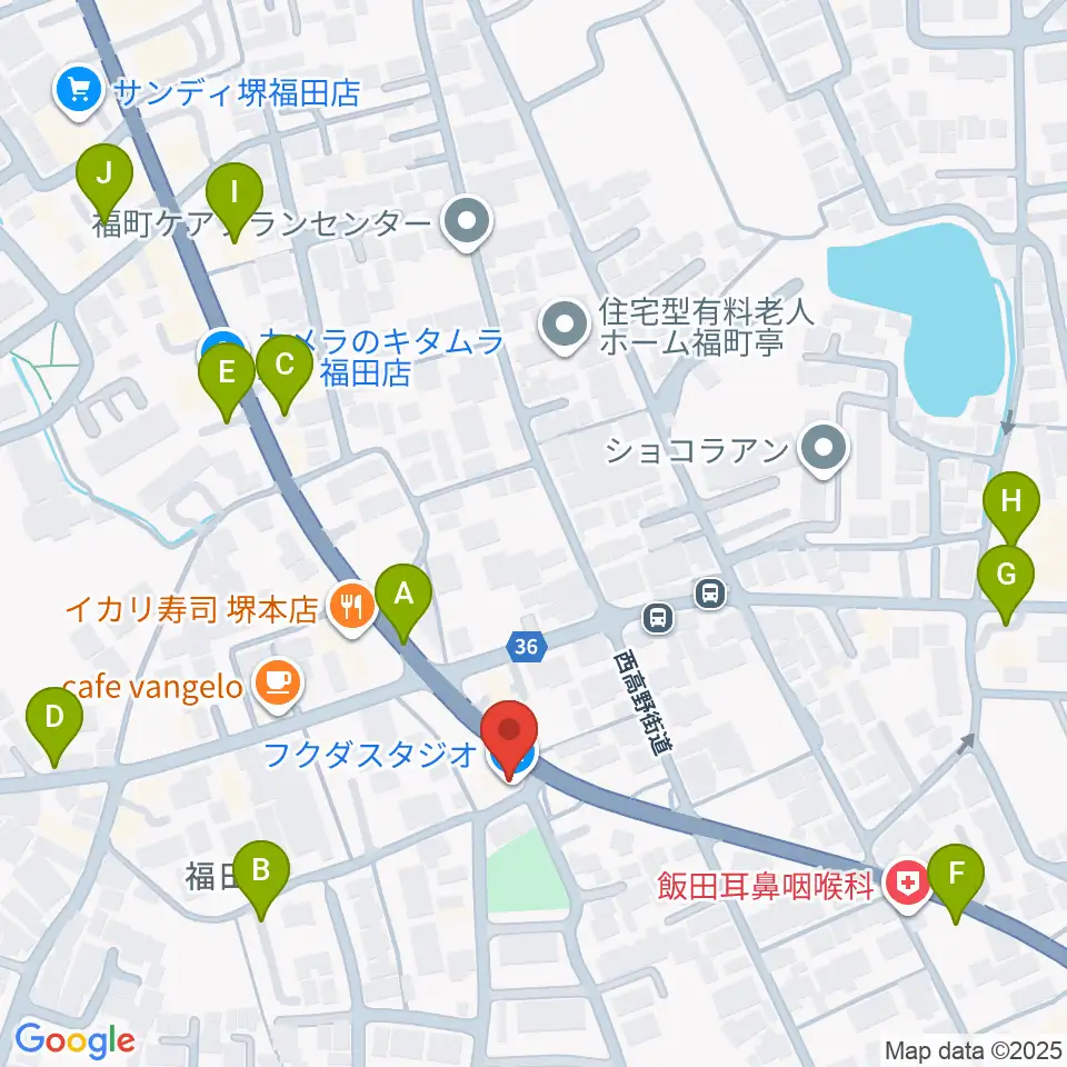 フクダスタジオ周辺の駐車場・コインパーキング一覧地図