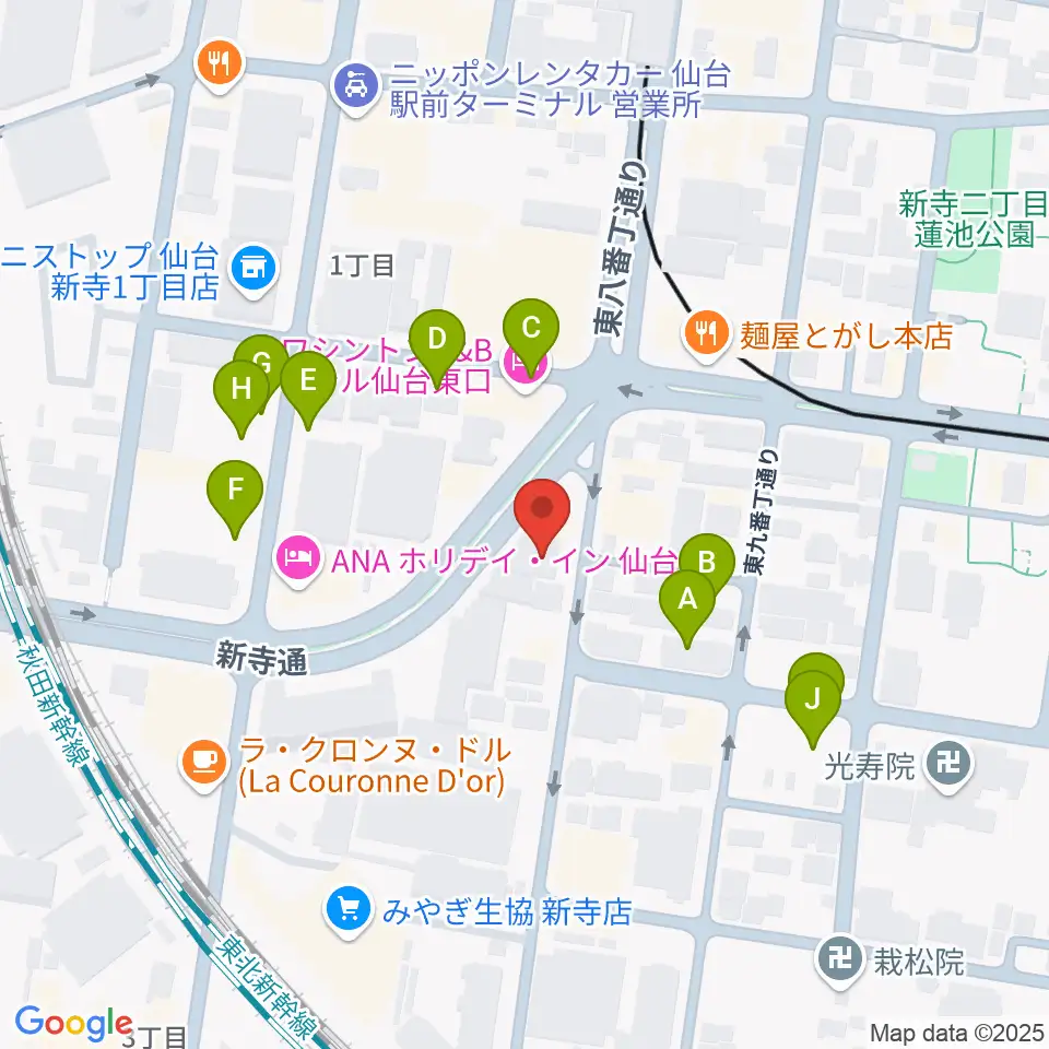 ミュージックランド音楽教室周辺の駐車場・コインパーキング一覧地図