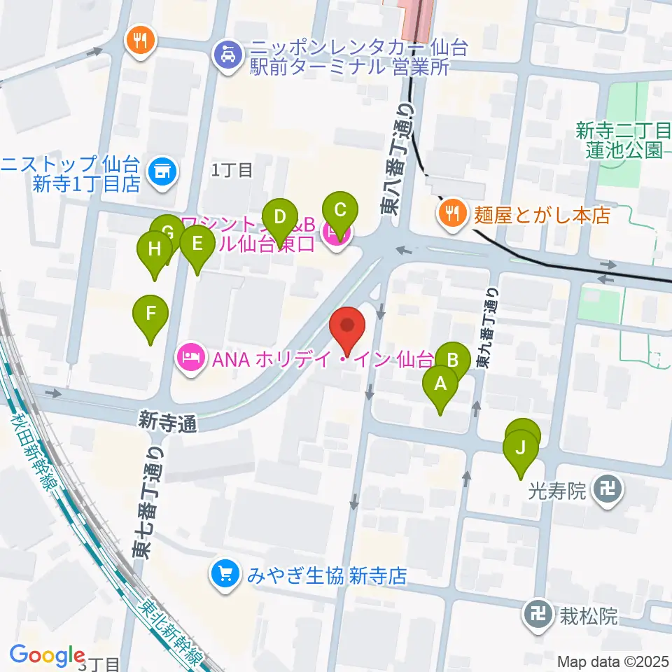 ミュージックランド音楽教室周辺の駐車場・コインパーキング一覧地図
