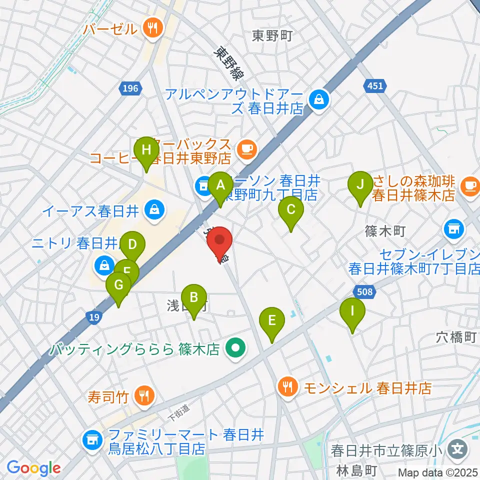 BLスタジオ 春日井店周辺の駐車場・コインパーキング一覧地図