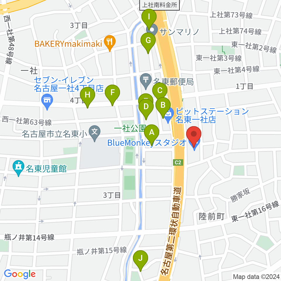 BlueMonkeyスタジオ周辺の駐車場・コインパーキング一覧地図