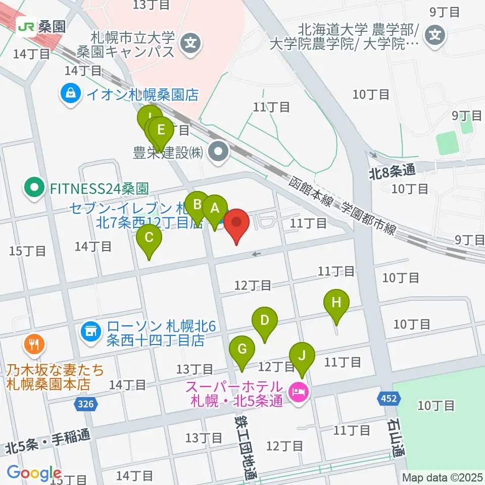 メリフラウズサウンド桑園教室周辺の駐車場・コインパーキング一覧地図