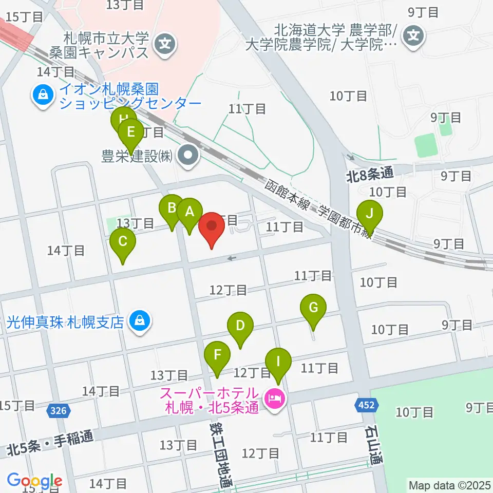 メリフラウズサウンド桑園教室周辺の駐車場・コインパーキング一覧地図