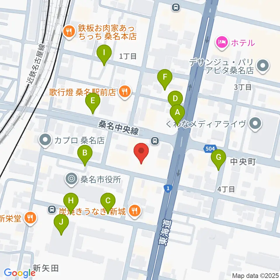 ミュージックショップハマダ周辺の駐車場・コインパーキング一覧地図