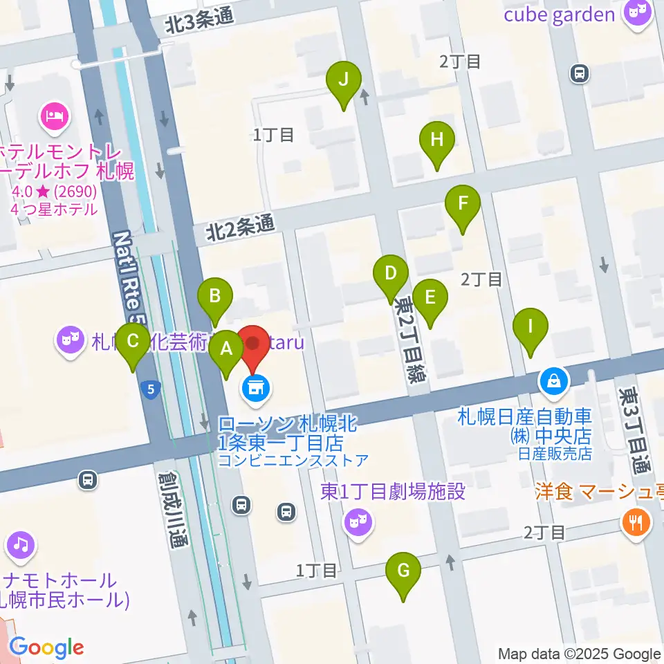 コープさっぽろ文化教室 中央文化教室周辺の駐車場・コインパーキング一覧地図