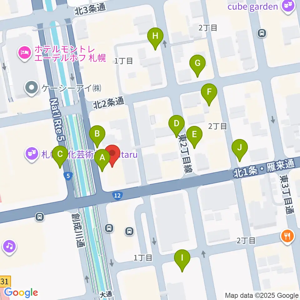 コープさっぽろ文化教室 中央文化教室周辺の駐車場・コインパーキング一覧地図