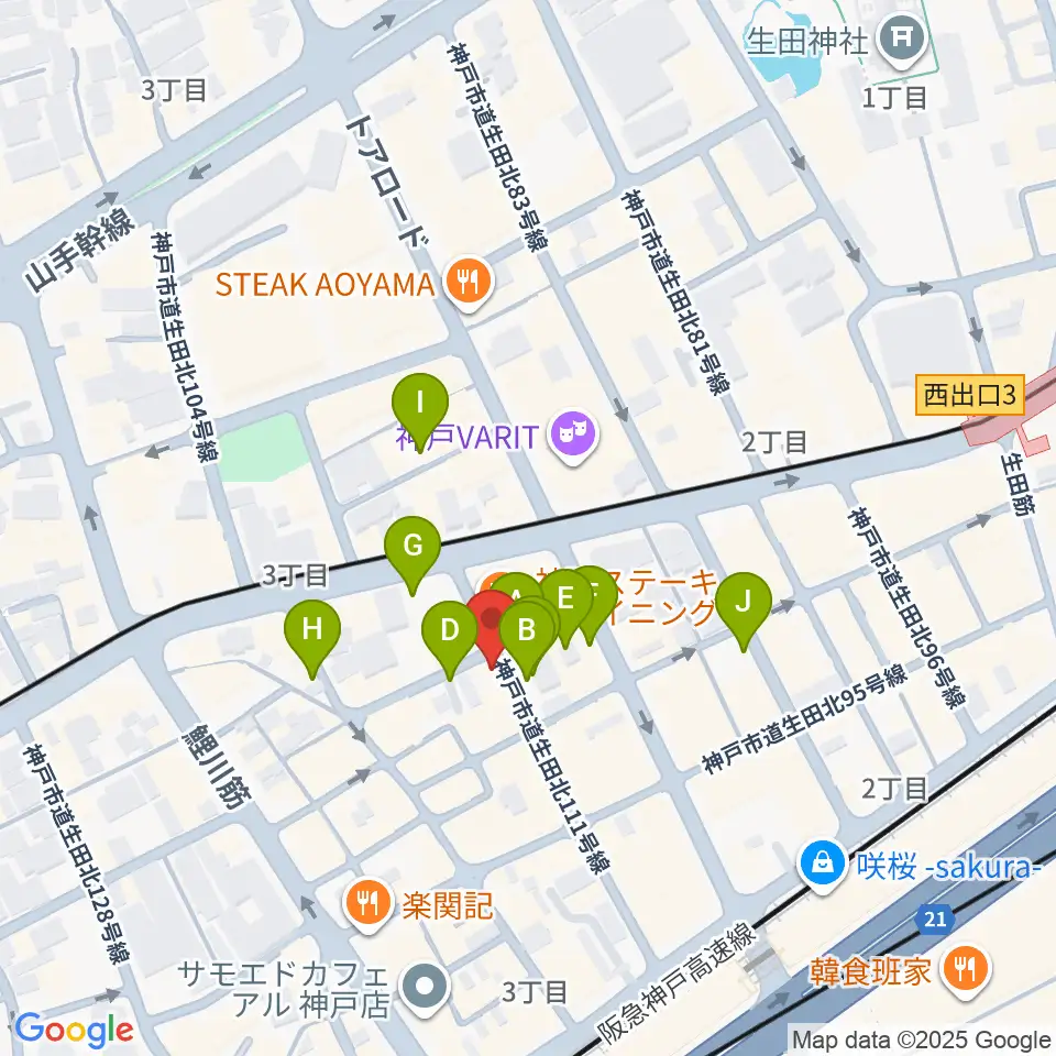 ロッコーマン周辺の駐車場・コインパーキング一覧地図