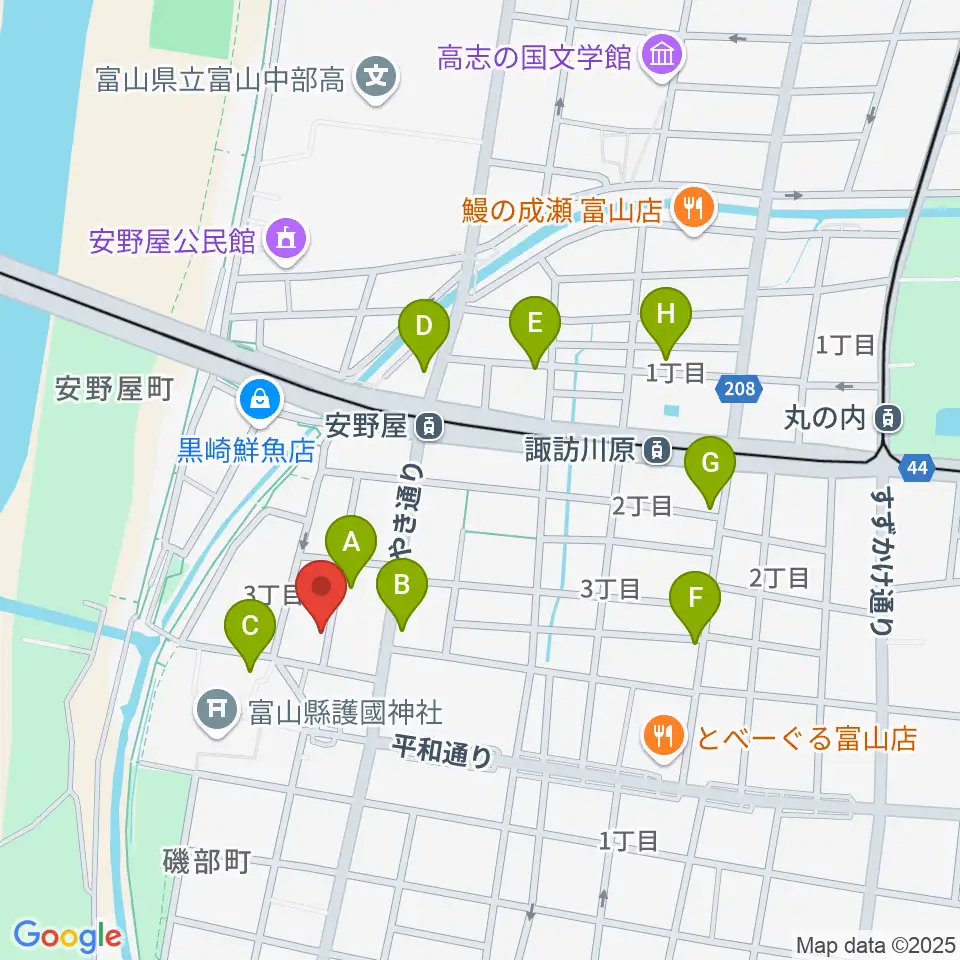 学校法人富山音楽院周辺の駐車場・コインパーキング一覧地図