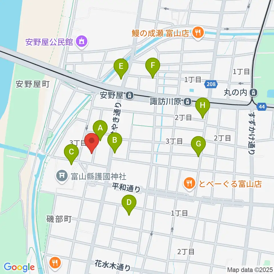 学校法人富山音楽院周辺の駐車場・コインパーキング一覧地図
