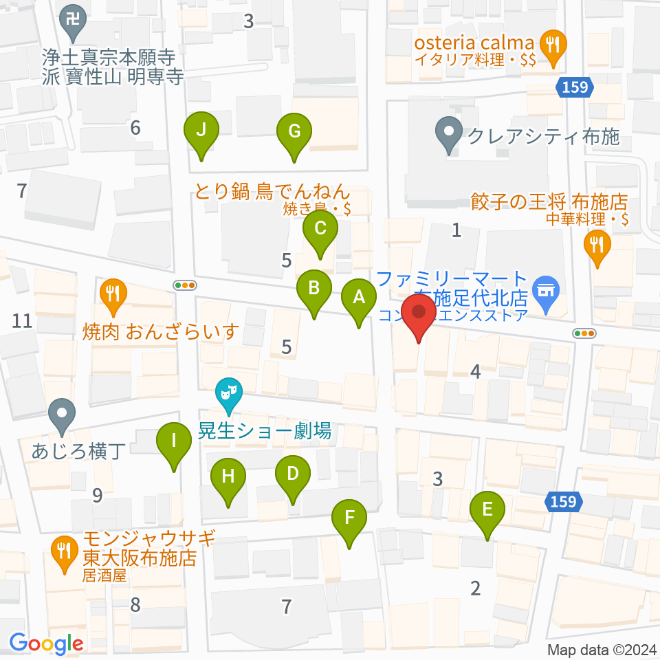 布施アルススタジオ周辺の駐車場・コインパーキング一覧地図