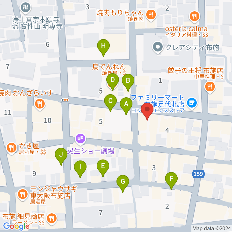 布施アルススタジオ周辺の駐車場・コインパーキング一覧地図