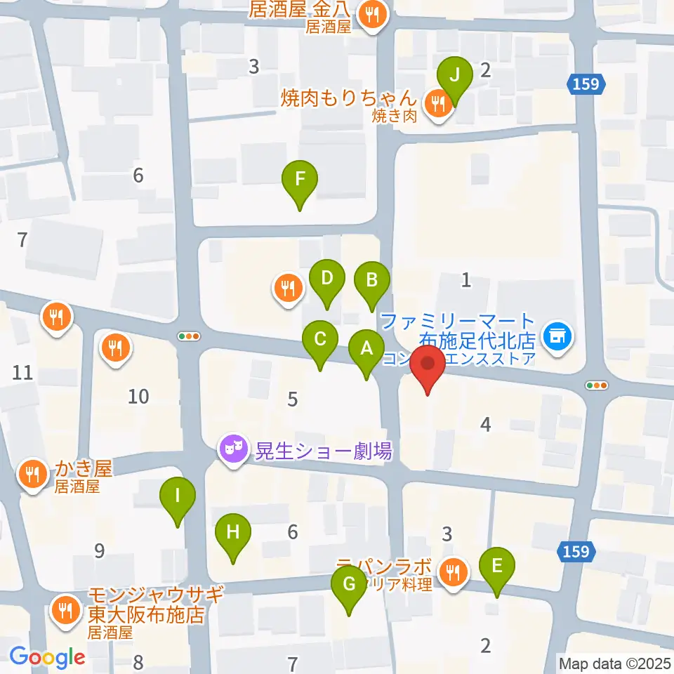 布施アルススタジオ周辺の駐車場・コインパーキング一覧地図