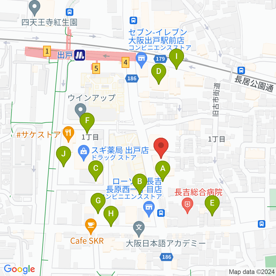 アビーミュージックスタジオ平野店周辺の駐車場・コインパーキング一覧地図