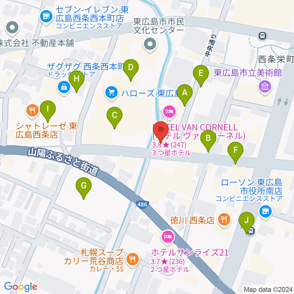 キハラ楽器 東広島センター周辺の駐車場・コインパーキング一覧地図