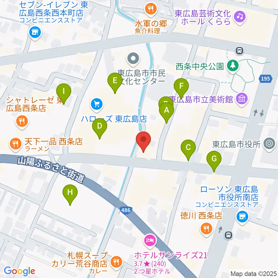 キハラ楽器 東広島センター周辺の駐車場・コインパーキング一覧地図