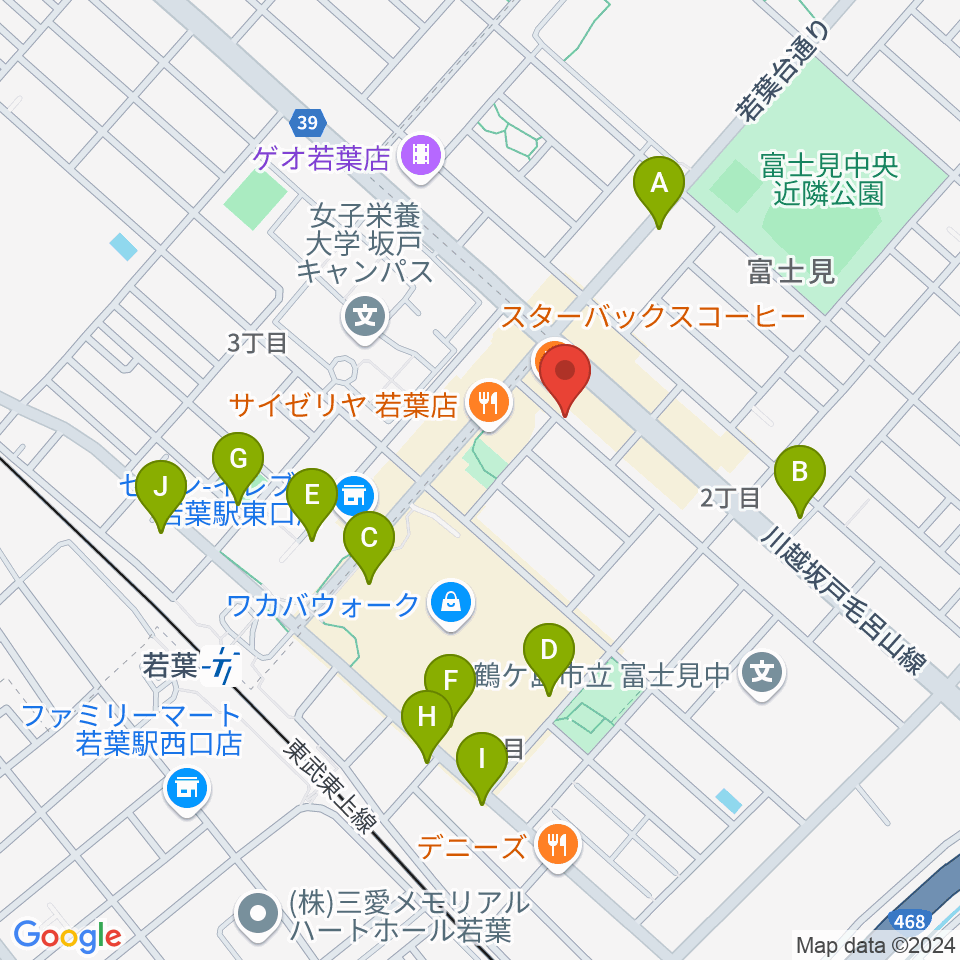 おんがくえん周辺の駐車場・コインパーキング一覧地図