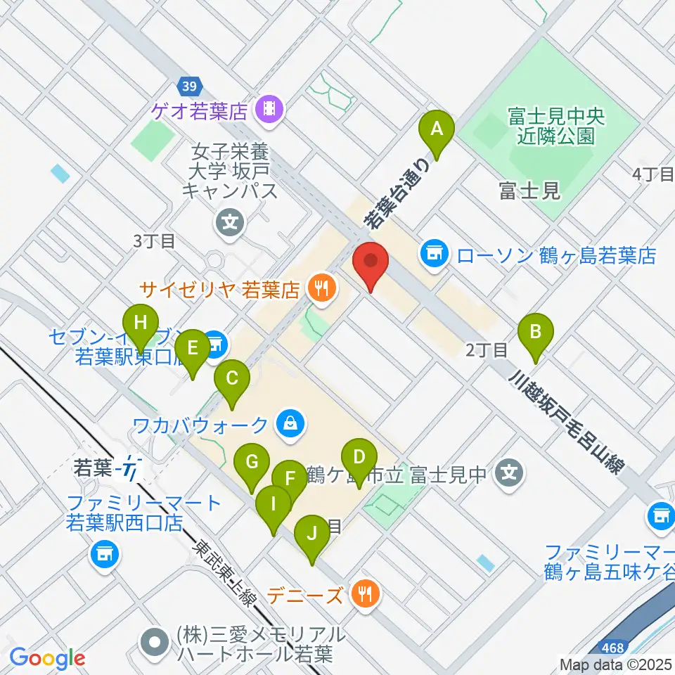 おんがくえん周辺の駐車場・コインパーキング一覧地図