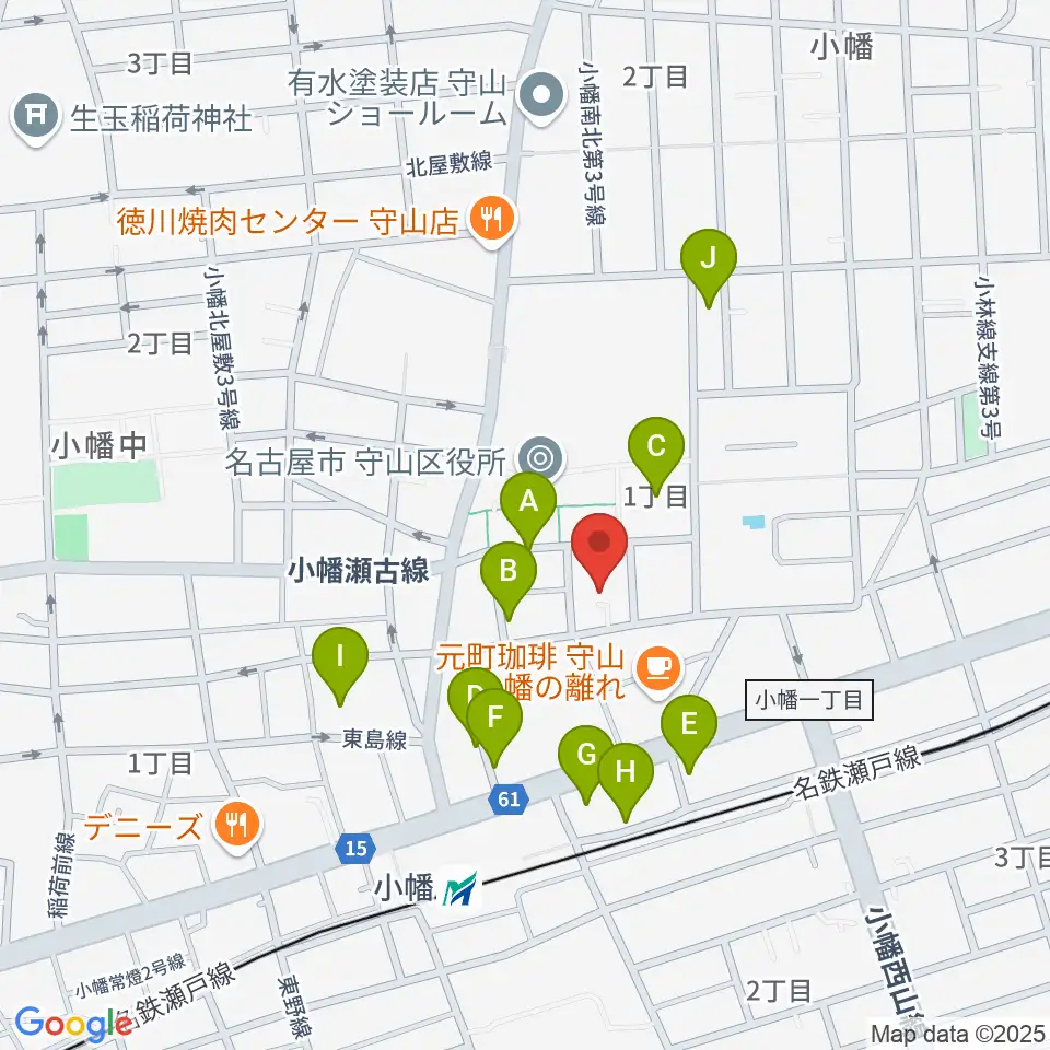 小幡 音楽館周辺の駐車場・コインパーキング一覧地図