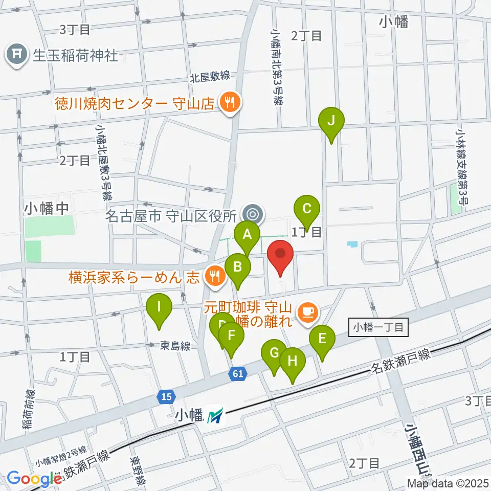 小幡 音楽館周辺の駐車場・コインパーキング一覧地図