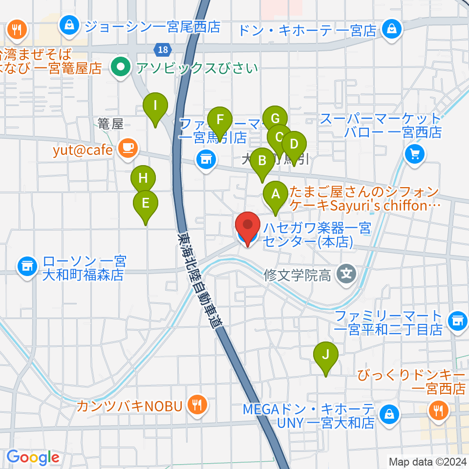 ハセガワ楽器 メロディースクール周辺の駐車場・コインパーキング一覧地図