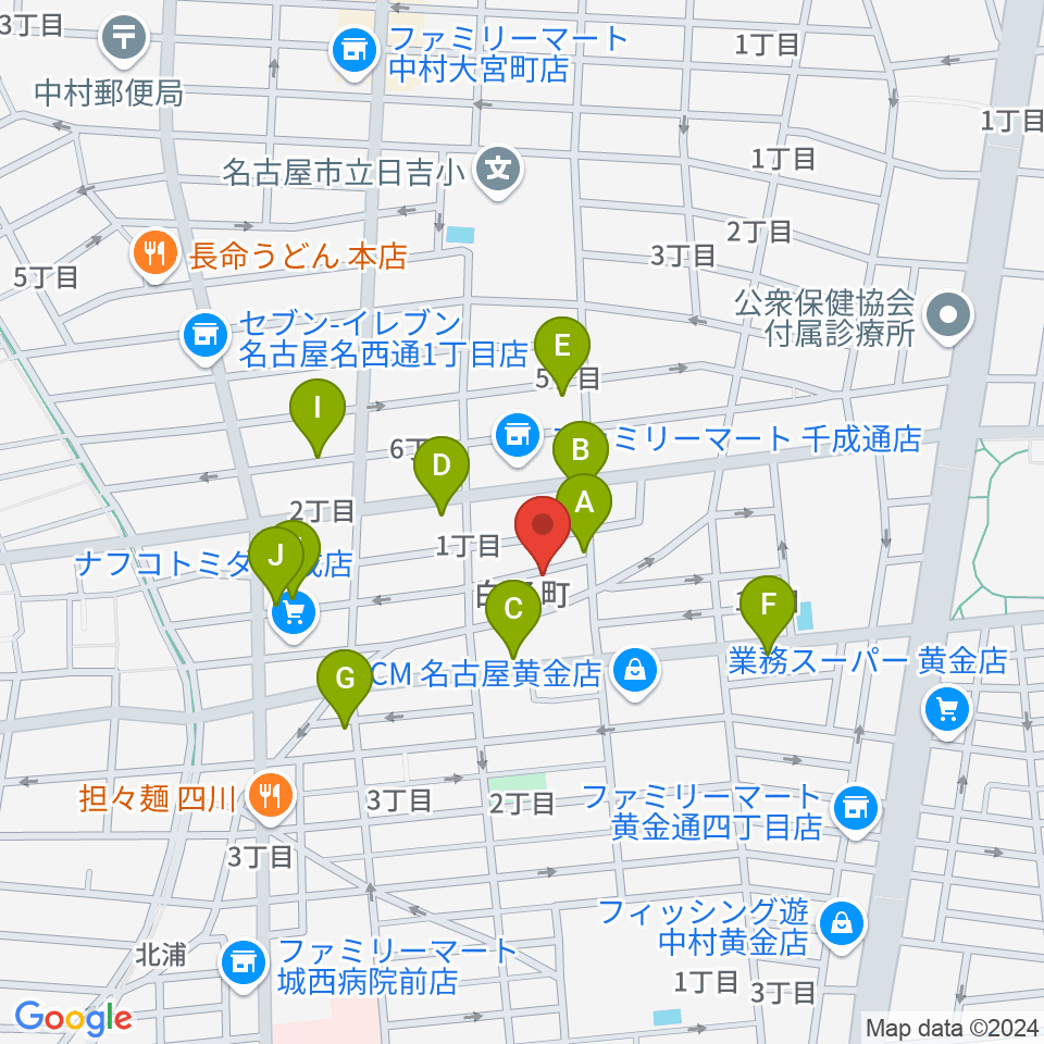 山口ギター音楽院周辺の駐車場・コインパーキング一覧地図